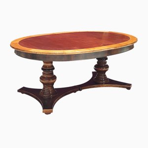 Oval Walnut Twin Pedestal Dining Table