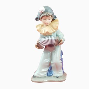 Harlequins Figurine Playing Accordion from Nao by Lladro