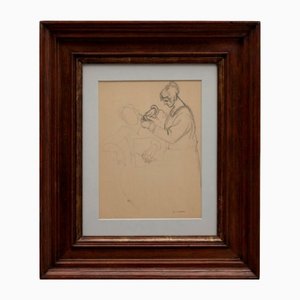 André Lhote, La Coiffeuse, 1920, Pencil Drawing, Framed