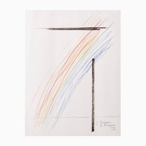 Litografia Man Ray, Composizione surrealista multicolore, anni '70