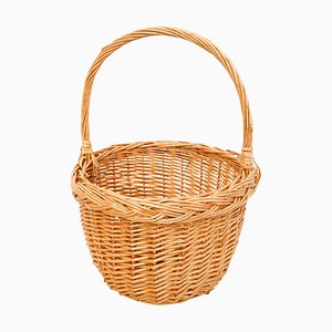 Traditional Rustic Rattan Basket, 1960s