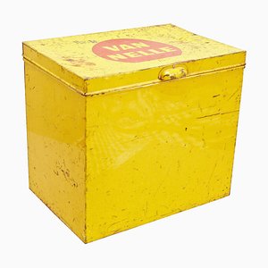 Caja de té de metal amarillo de Jacques Jongert para Van Nelle, años 30