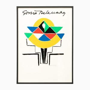 Sonia Delaunay, Composition Abstraite, Lithographie, 1970, Encadré