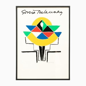 Sonia Delaunay, Composizione astratta, Litografia, 1970, Incorniciato