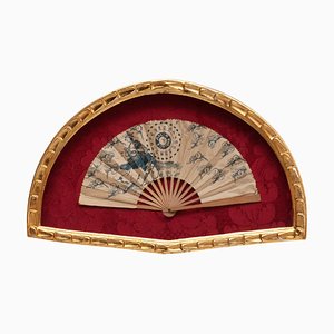 Traditional Spanish Guilted Frame Paper Fan, 1920s