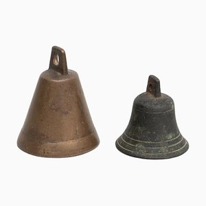 Traditional Spanish Rustic Bronze Bells, 1950s, Set of 2