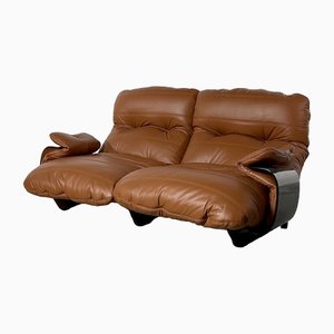 Marsala Sofa aus Leder von Michel Ducaroy für Ligne Roset, 1970er