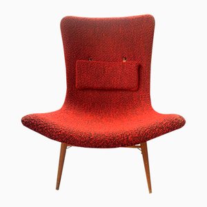 Set of Red Armchairs in the style of Miroslav Navratil