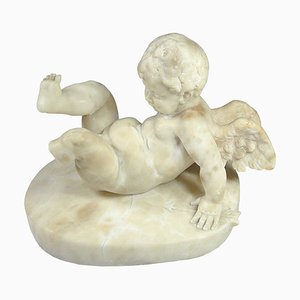 19th Century Italian Alabaster Cherub