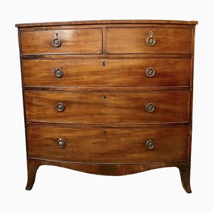 Antique Mahogany Chest of Drawers with Bow Front