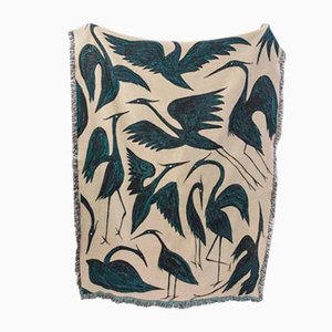 Herons Recycled Cotton Woven Throw by Rosanna Corfe