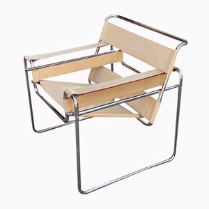 Italian White Wassily Lounge Chair by Marcel Breuer for Gavina, 1970s