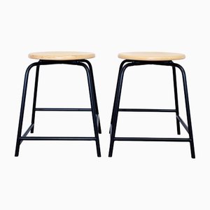 Industrial Stools, 1990s, Set of 2