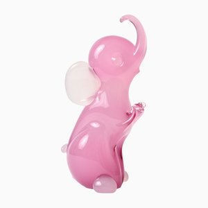 Pink Alabastro Glass Elephant Figurine attributed to Archimede Seguso, 1950s