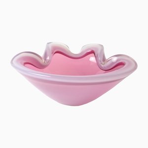 Vintage Murano Pink Alabastro Glass Bowl from Seguso, 1960s