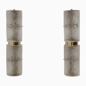 Modern Murano Glass and Brass Corteccia Sconces, 1989, Set of 2