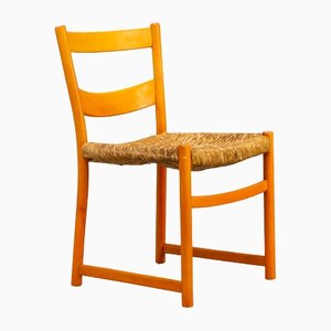 Vintage Dining Chairs in Teak and Wicker, 1970s, Set of 6