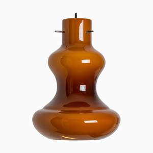 Brown Murano Glass Pendant Light attributed to Massimo Vignelli for Vistosi, 1960