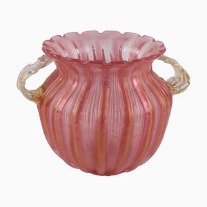 Vase aus Muranoglas mit Griffen
