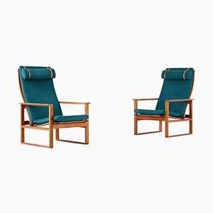 Model 2254 Slaedestolen Armchairs attributed to Børge Mogensen from Fredericia, 1950s, Set of 2