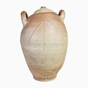 Antiker Wabi Sabi Steingut Krug aus Keramik