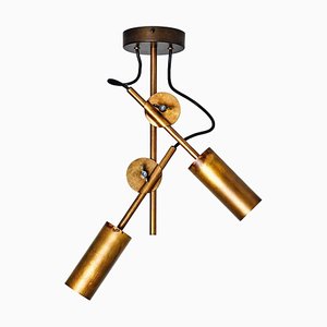 Johan Carpner Stav Spot 2 Raw Brass Ceiling Lamp by Konsthantverk