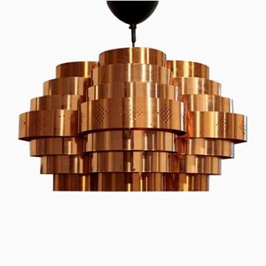 Copper Pendant Lamp by Werner Schou for Coronell, 1970s