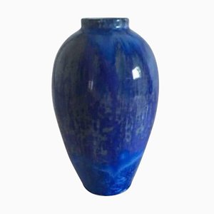 Blaue Crystalline Glasur Vase von Royal Copenhagen
