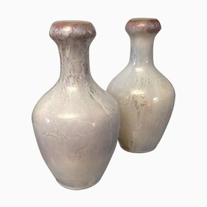 Art Nouveau Crystalline Glaze Vases attributed to Clements from Royal Copenhagen, Set of 2