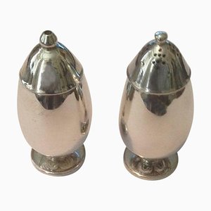 Sterling Silver Cactus #629b Salt and Pepper Shakers from Georg Jensen, 1940s, Set of 2