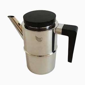 Sterling Silver #1143 Coffee Pot with Wooden Handle and Lid from Georg Jensen, 1950s