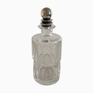 Baccarat #206 Bottle with Sterling Silver Pyramid Bottle Lid from Georg Jensen, 1930s
