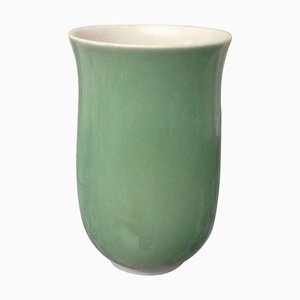 Grüne Glasierte Vase von Thorkild Olsen für Royal Copenhagen