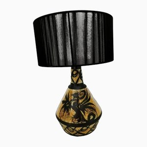 Lámpara de mesa de cerámica Celtic Studio con estampado de dragón, años 60