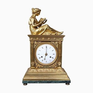 Empire Bronze Mantle Clock from Dirtel, Route the Thionville À Paris