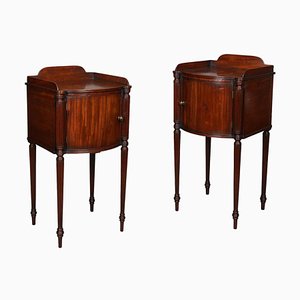 George III Mahogany Cabinet Nightstands in the style of Gillows, Set of 2
