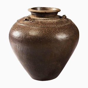 Chinese Rustic Brown Glaze Storage Jar