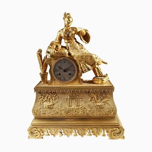 Horloge de Cheminée Ottomane en Bronze Doré, France