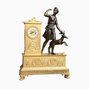 Large Empire Bronze and Ormolu Mantel Clock, 1890s