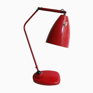 Red Industrial Table Lamp