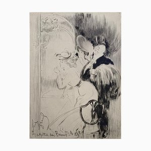 Louis Legrand, Escena figurativa para Devant la Miroir, 1911, Grabado a punta seca original