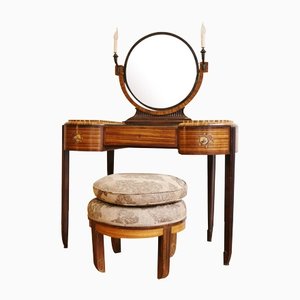 Dressing Table with Stool from Krieger, 1925, Set of 2