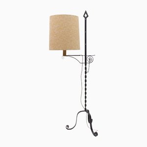 Wrought Iron Floor Lamp attributed to Raymond Subes, 1960s