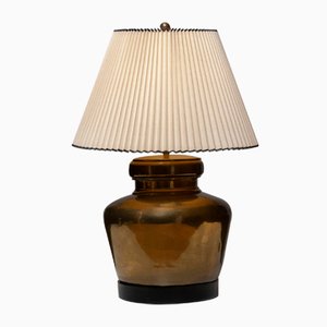 Large Chinoiserie Chapman Regency Brass Table Lamp and Original Shade, 1975
