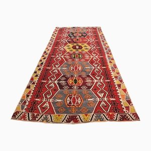 Alfombra de pasillo Kilim roja, 1964