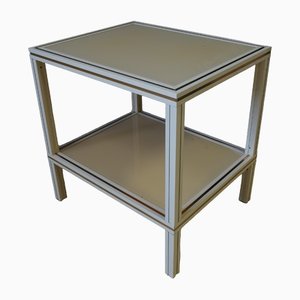 Mid-Century Cream Aluminium 2-Tier Side Table by Pierre Vandel, 1970s