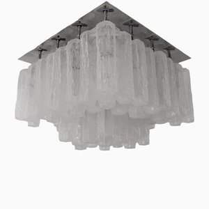 Ice Glass Ceiling Lamp from Kalmar Franken Kg, 1960s