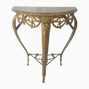 Louis XIV Bronze Console Table with Marble Top