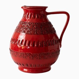 Brocca Rimini vintage in ceramica rossa di Ceramiche Minerva, anni '70