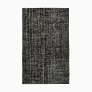 Black Overdyed Wool Rug